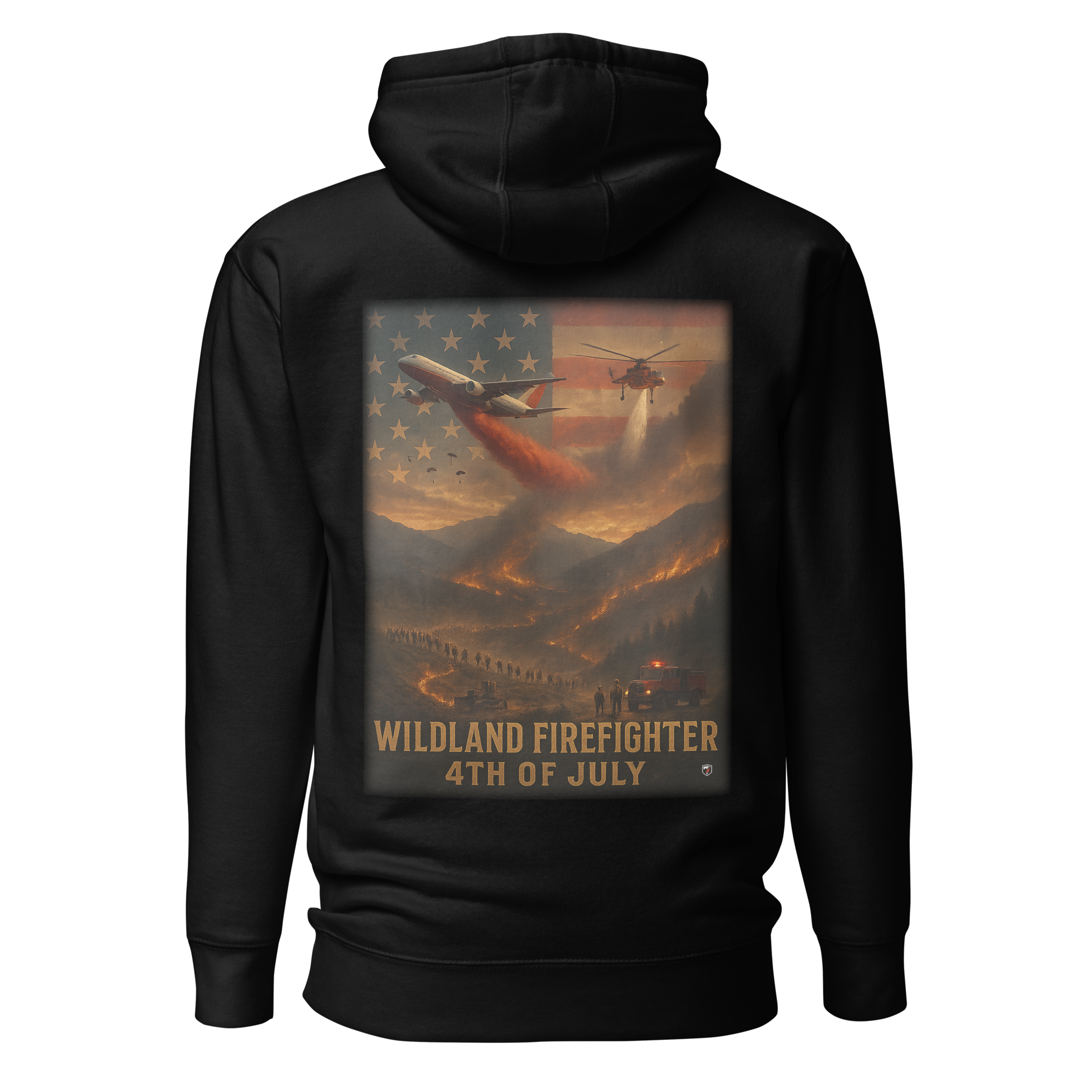 Fun Collections Wildland Firefighter 4th of July Hoodie 2025